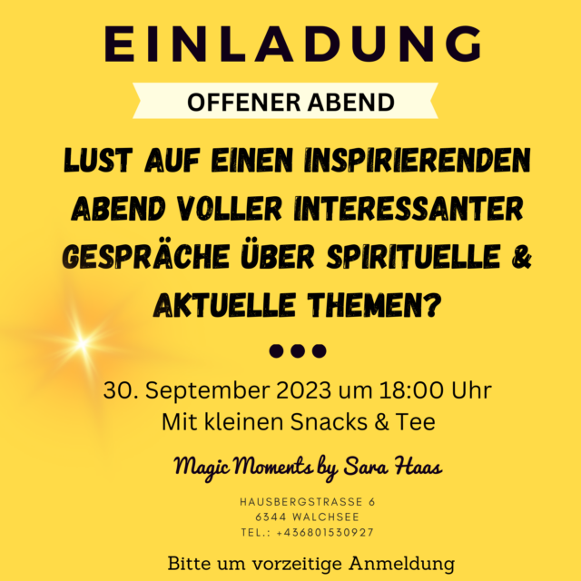 Offener Abend im September 2023 bei Magic Moments
