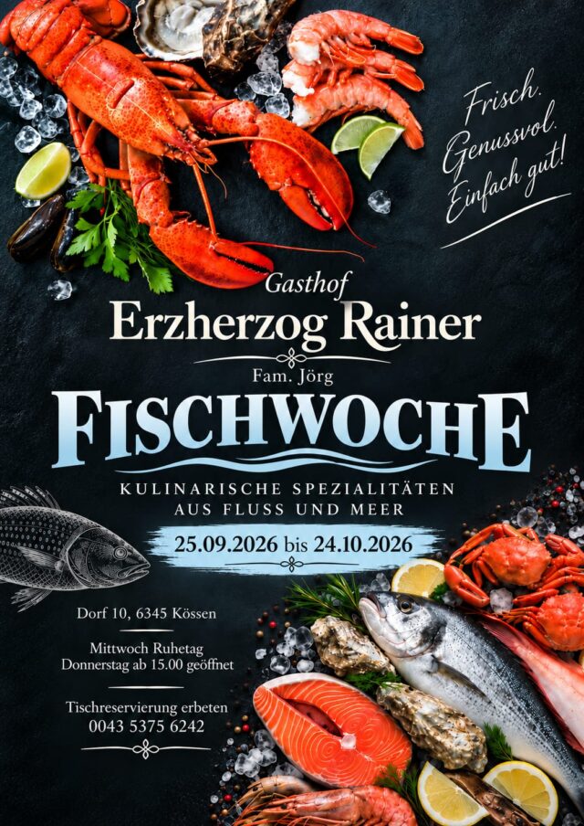 Fischwochen 2026 im Gasthof Erzherzog Rainer